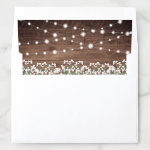 Rustic String Lights Floral Baby's Breath Flowers Envelope Liner
