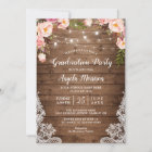 Rustic String Lights Floral Photo Graduation Party