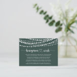 Rustic String Lights Green Honeymoon Wish  Enclosure Card<br><div class="desc">This rustic string lights green honeymoon wish enclosure card is perfect for a classic wedding. The design features beautiful hand-painted string lights in a green background.</div>