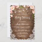 Rustic String Lights Lace Floral Baby Shower