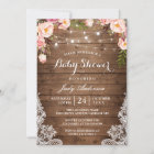 Rustic String Lights Lace Floral Baby Shower