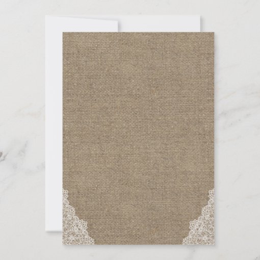 Rustic String Lights Laced Burlap Wedding Photo Invitation Zazzle