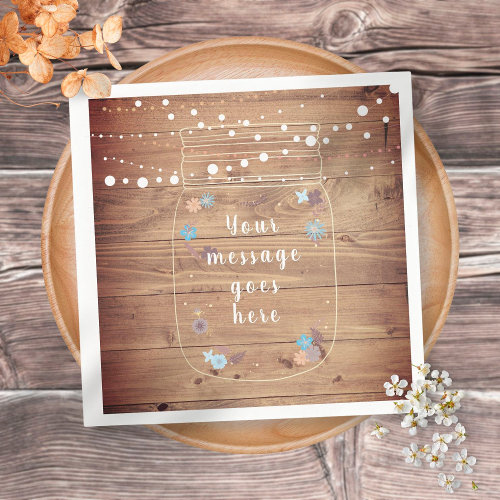 Rustic String Lights Mason Jar Peronalized