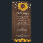 Rustic String Lights Mason Jar Wedding Program<br><div class="desc">This design features pretty painted, watercolor sunflowers on a rustic wood background accented with string lights. Click the customize button for more flexibility in modifying the text. Variations of this design, different paper types, as well as coordinating products are available in our shop, zazzle.com/store/doodlelulu. Contact us if you need this...</div>