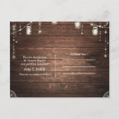 Rustic String Lights Mason Jars Lace Save the Date Announcement Postcard (Back)