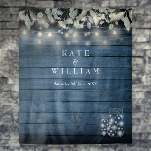 Rustic String Lights Mason Jars Photo Backdrop