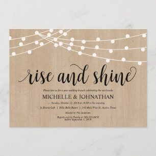 Rustic String Lights Post Wedding Brunch Invites