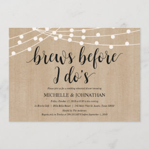 Rustic String Lights Rehearsal Dinner Invites