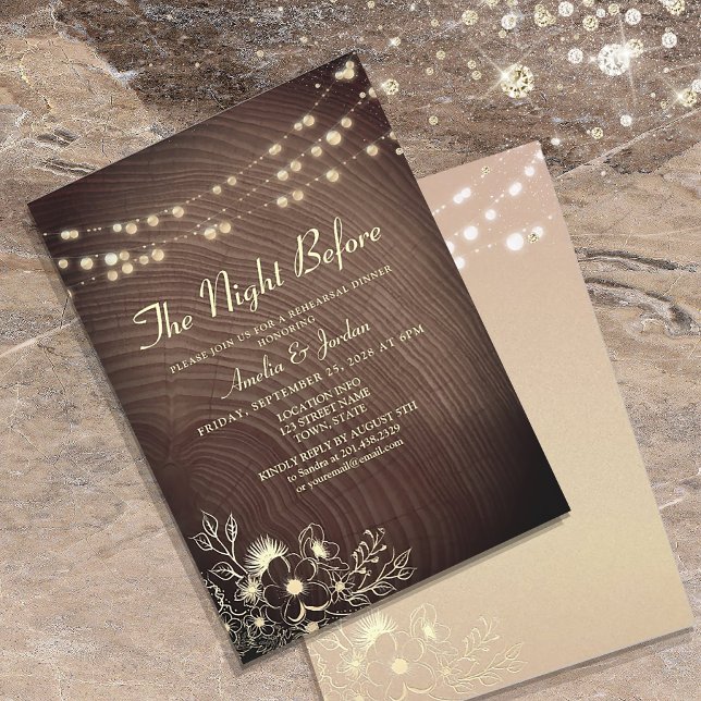 Rustic String Lights Rehearsal Invite (Creator Uploaded)