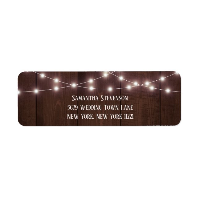 Rustic String Lights Return Address Label (Front)