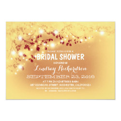 Rustic String Lights Romantic Bridal Shower 5x7 Paper Invitation Card