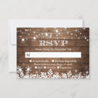 Rustic String Lights Snowflakes Winter RSVP