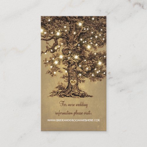 Rustic String Lights Tree Wedding Enclosure Card