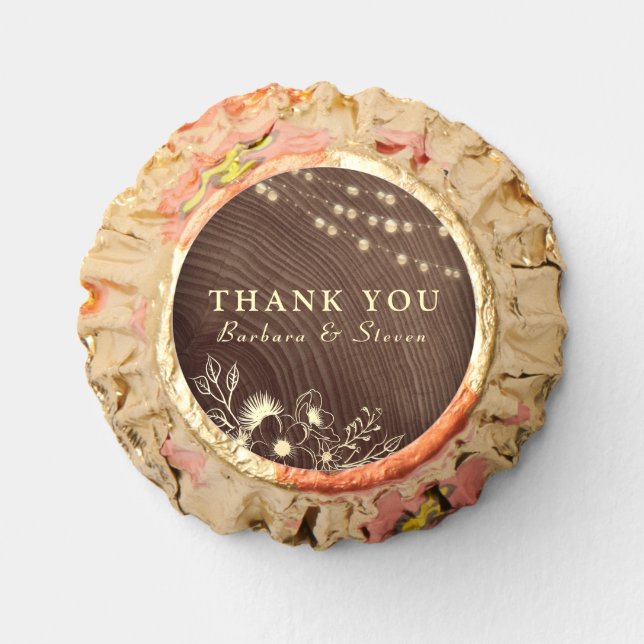 Rustic String Lights Wedding Chocolate Favor (Front)