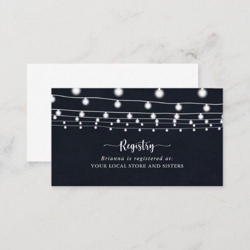 Rustic String Lights Wedding Gift Registry   Enclosure Card