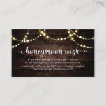 Rustic string lights, Wedding Honeymoon Fund Wish Enclosure Card<br><div class="desc">This is the rustic wood string lights theme,  Wedding Honeymoon Wish or Fund Enclosure Card. You can change the font colours,  and add your wedding details in the matching font / lettering. #TeeshaDerrick</div>