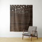 Rustic String Lights Wedding Photo Booth Backdrop