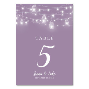 Rustic String Lights Wedding Table Numbers