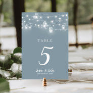 Rustic String Lights Wedding Table Numbers at Zazzle