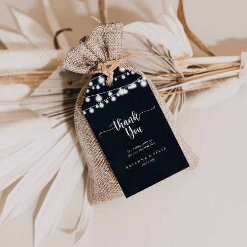 Rustic String Lights Wedding Thank You  Gift Tags