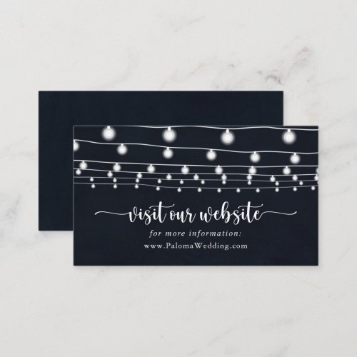  Rustic String Lights Wedding Website   Enclosure Card