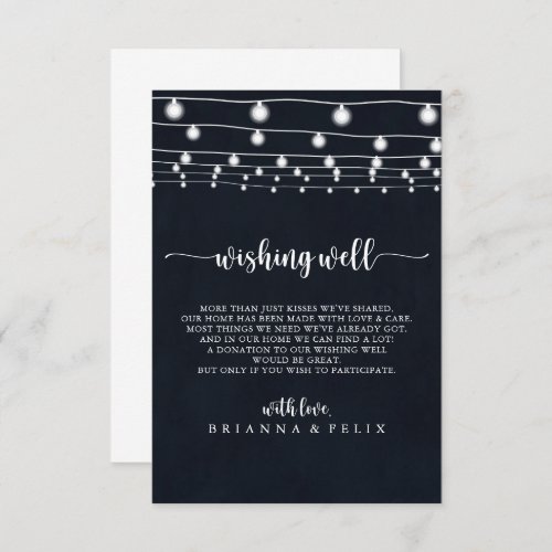 Rustic String Lights Wedding Wishing Well  Enclosure Card