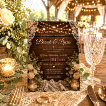 Rustic String Lights Wood Candles Lace Wedding