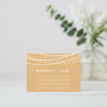 Rustic String Lights Yellow Honeymoon Wish  Enclosure Card<br><div class="desc">This rustic string lights yellow honeymoon wish enclosure card is perfect for a simple wedding. The design features beautiful hand-painted string lights in a yellow background.</div>