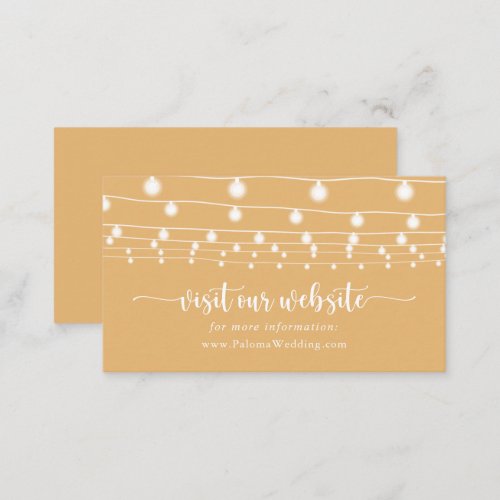  Rustic String Lights Yellow Wedding Website   Enclosure Card