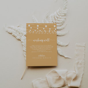 Rustic String Lights Yellow Wedding Wishing Well Enclosure Card