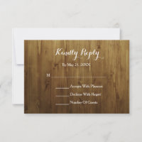 Rustic String Of Lights Country RSVP Card