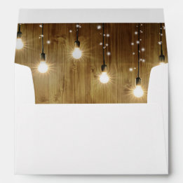 Rustic String Of Lights Country Wedding Envelope