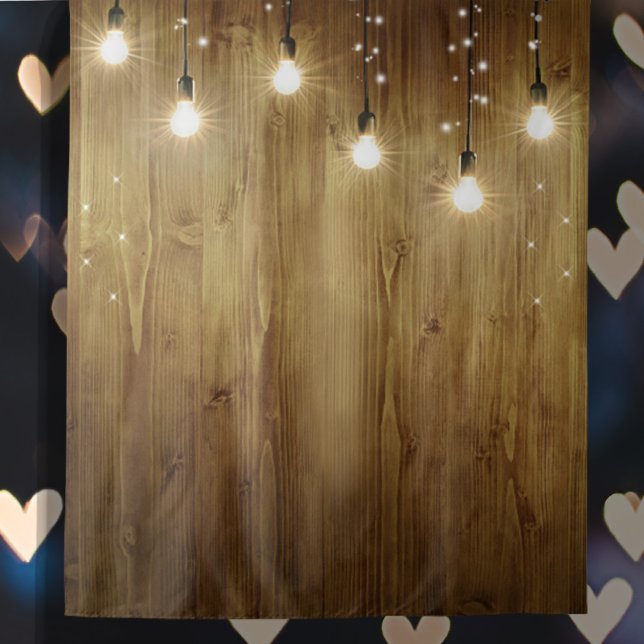 Rustic String of Lights Elegant Wedding Backdrop  (Beautiful Rustic String of Lights Wedding Backdrop.)
