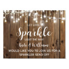 Rustic String of lights sparkler send off wedding