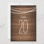 Rustic String Of Lights Table Numbers at Zazzle