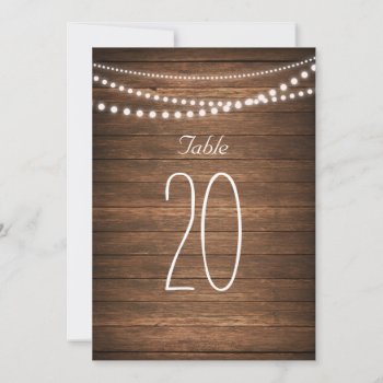 Rustic String Of Lights Table Numbers by SimplyInvite at Zazzle