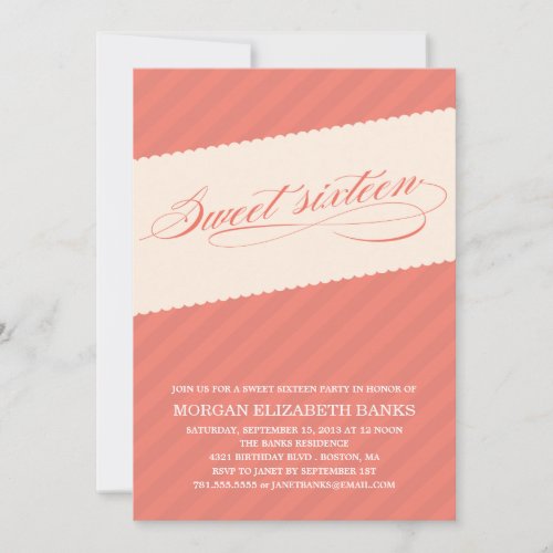 RUSTIC  STRIPES | SWEET SIXTEEN INVITATION