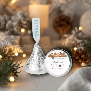 Rustic Stroller Village Houses Winter Baby Shower Hershey®'s Kisses®
