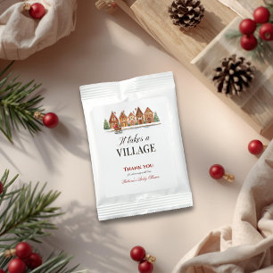Rustic Stroller Village Houses Winter Baby Shower Margarita Drink Mix