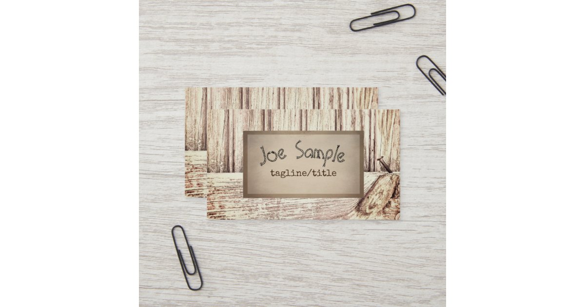 Rustic Business Card Examples rustic style business card template wood pattern | Zazzle