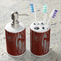 Rustic Style Country Red Painted | Barn Wood Bathroom Set Rustic Style Country Red Painted | Barn Wood Bathroom Set
