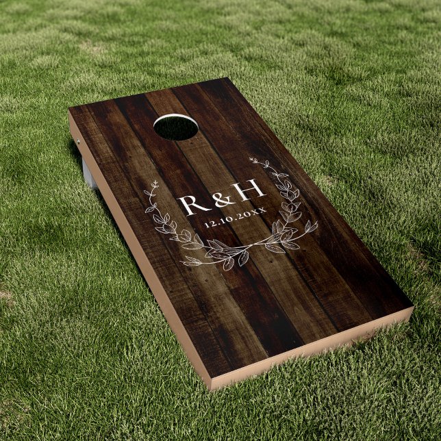 Rustic Style Farmhouse Theme | Dual Monogram Cornhole Set (Creator Uploaded)