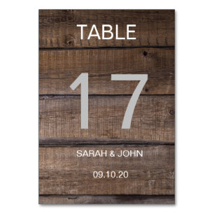 Rustic Style Personalised Table Number Card