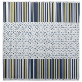 Rustic Style: Soft Stripes with Floral Accents Cloth Napkin