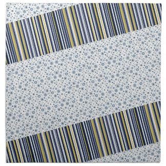 Rustic Style: Soft Stripes with Floral Accents Cloth Napkin
