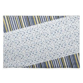 Rustic Style: Soft Stripes with Floral Accents  Cloth Placemat