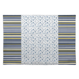 Rustic Style: Soft Stripes with Floral Accents  Cloth Placemat