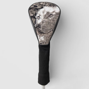 rustic style - wolf golf head cover