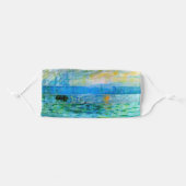 Rustic Stylish Blue Sunrise Fishing Boat Seascape Adult Cloth Face Mask (Front, Folded)