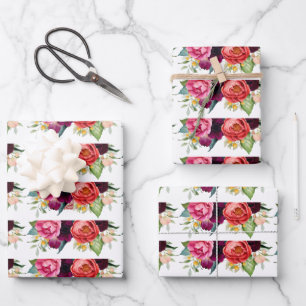 Rustic Stylish Floral Bouquets Wrapping Paper Sheets